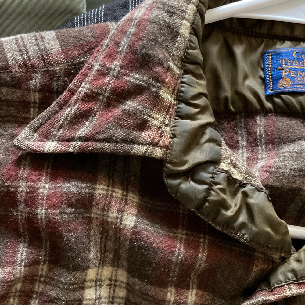 Pendleton Brown and Red Plaid Wool Flannel Shirt - Picture 6 of 9